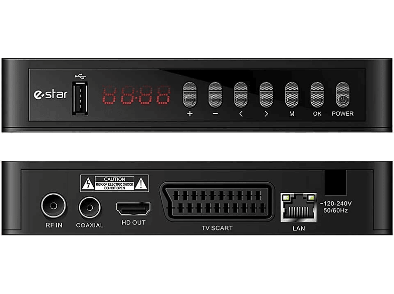 eSTAR T2-618 Decodificador UHD USB HDMI DVB-T/T2 FullHD Negro