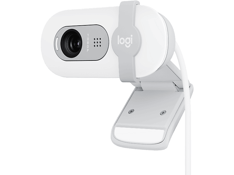 Logitech Brio 100 Iluminación automática Full HD 1080p USB Micrófono omnidireccional integrado Tapa de privacidad PC-Mac Blanco