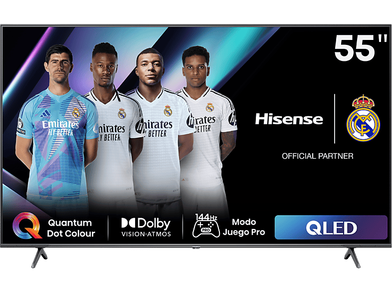 Hisense 55E7NQ Pro UHD 4K Game Bar 144Hz Dolby Vision IQ Dolby Atmos Subwoofer IA Negro