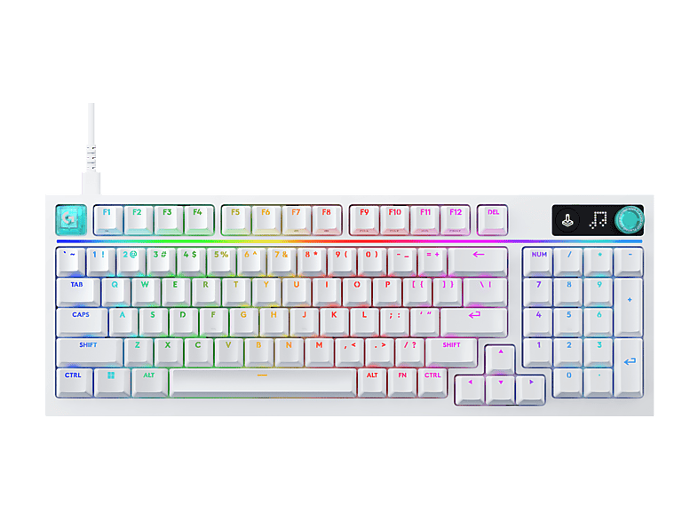 Logitech G G316 X 98 Cable 8 kHz Pantalla LED Interruptores intercambiables Teclas de PBT personalizables PC-Mac RGB Blanco