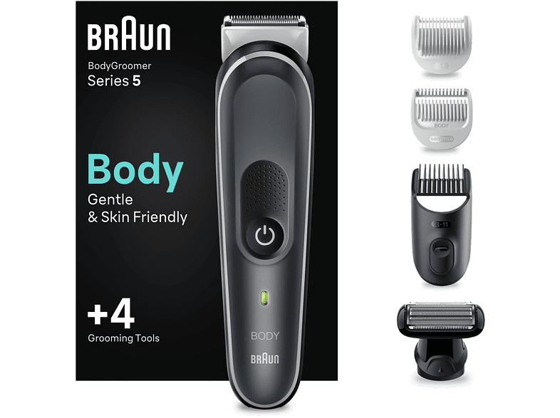 Braun 5360 Series 5 Recortadora corporal Wet&Dry 4 Accesorios 100 min autonomía