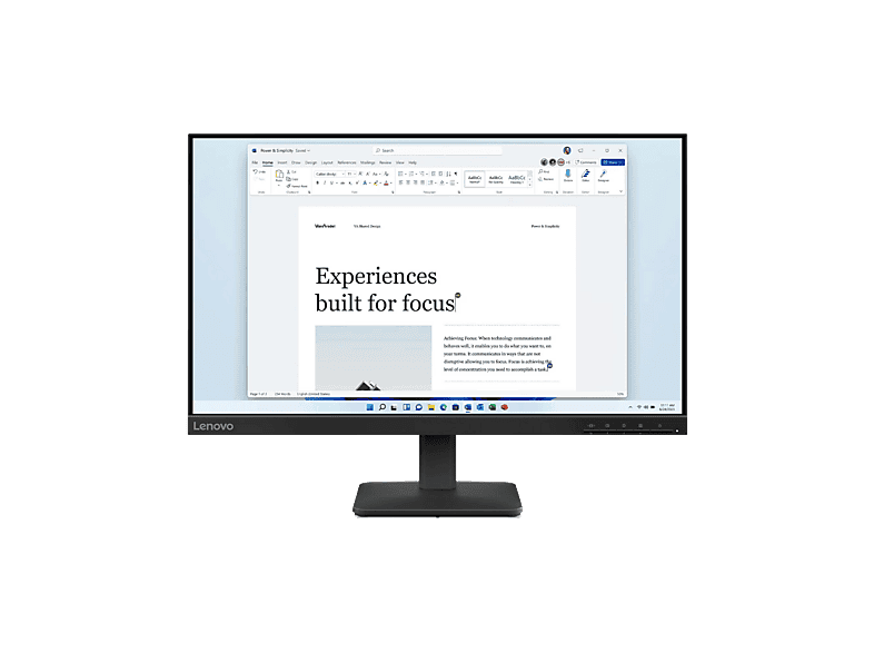 Lenovo L24-4e 23.8 Full-HD 100 Hz 6 ms IPS 1x HDMI® 1.4 1x VGA Negro