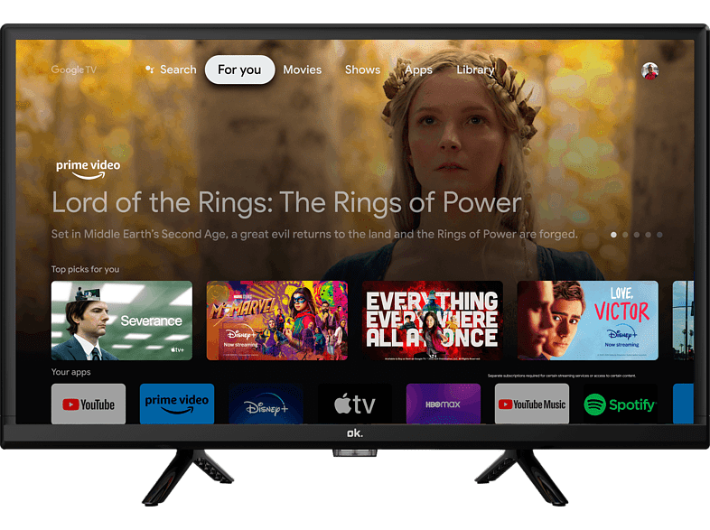 OK OTV 24GH-5023C HD-ready Google TV DVB-T2 (H.265) Negro