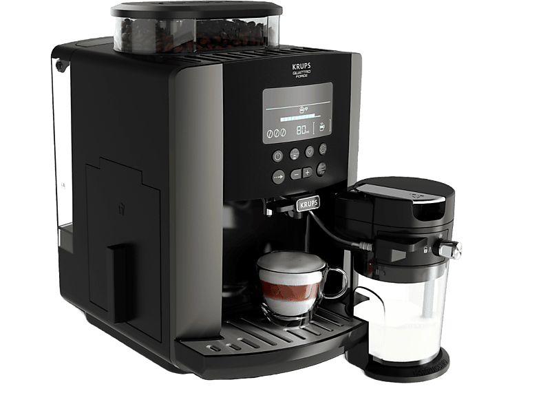 Krups EA819E Arabica Latte 2 Tazas 3 Temperaturas Depósito Extraíble Pantalla LCD Negra