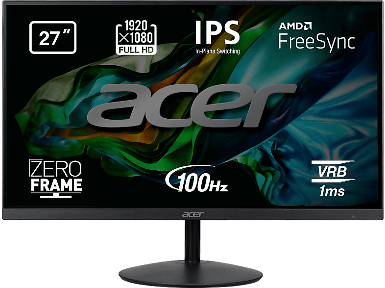 Acer SA272Ebi 27 Full HD IPS 1 ms 100 Hz 1 x HDMI(1.4) + 1 x VGA Negro