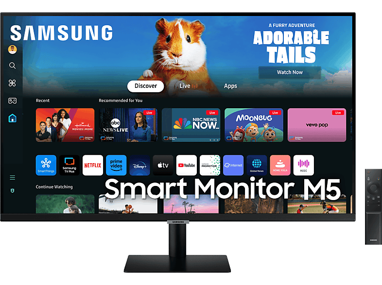 Samsung Smart M5  LS27DM500EUXEN 27 Full-HD 4 ms 60 Hz WiFi Bluetooth Negro