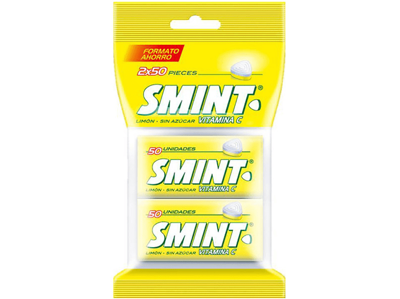 Smint Twinpack Sabor Limón Sin gluten Sin azúcar Vitamina C 2x50 unidades 70g