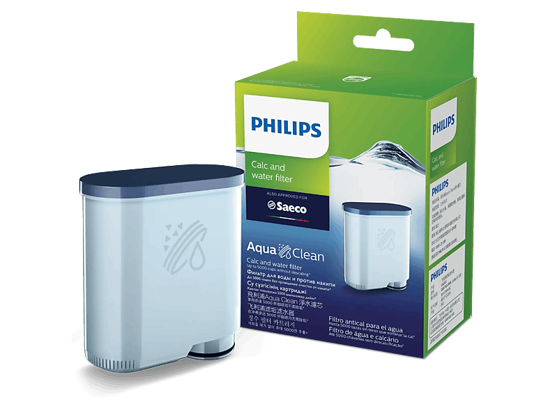 Philips CA6903/10 AquaClean 625 tazas por filtro 5000 tazas sin descalcificar Multiseries Click&Go Blanco
