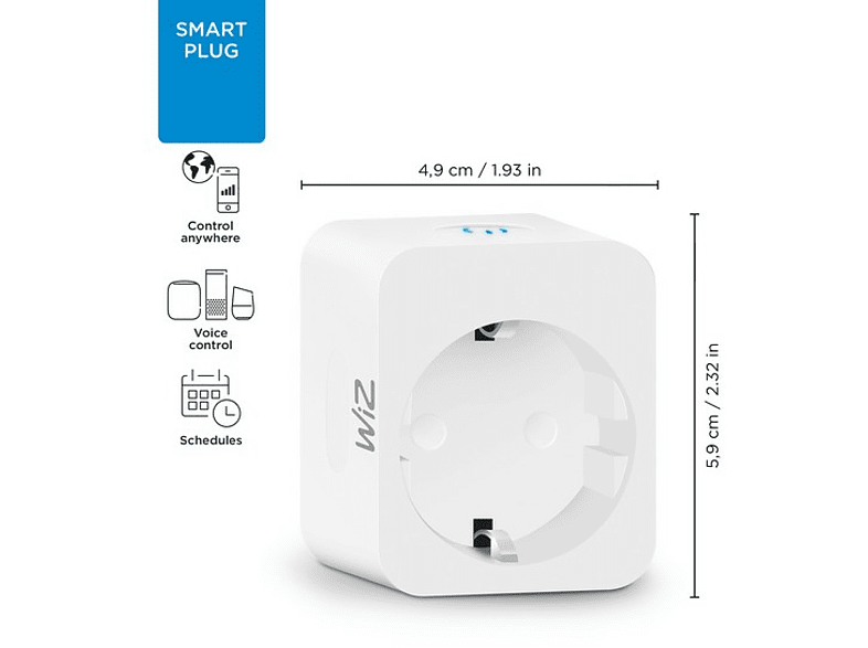 WIZ Smart Plug Wifi Convierte dispositivos inteligentes App Blanco