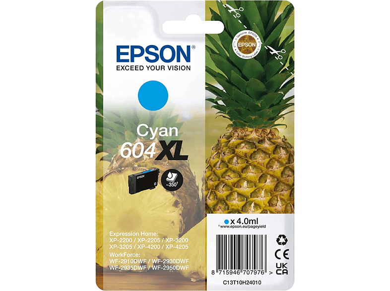 Epson 604XL INK Tamaño XL Hasta 500 páginas Cian