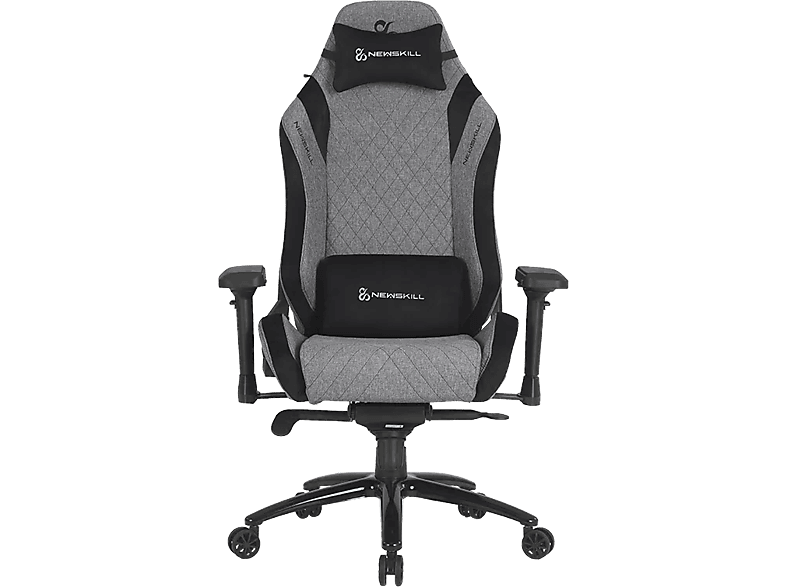 Newskill Neith Zephyr Reposabrazos ajustable 4D Cojín lumbar y cervical Hasta 150 kg Tela transpirable Negro/Gris