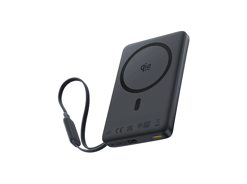 Baseus PicoGo AM52 10000 mAh Cable Tipo-C 45W Compatible con MagSafe Carga rápida magnética Qi2.2 Negro