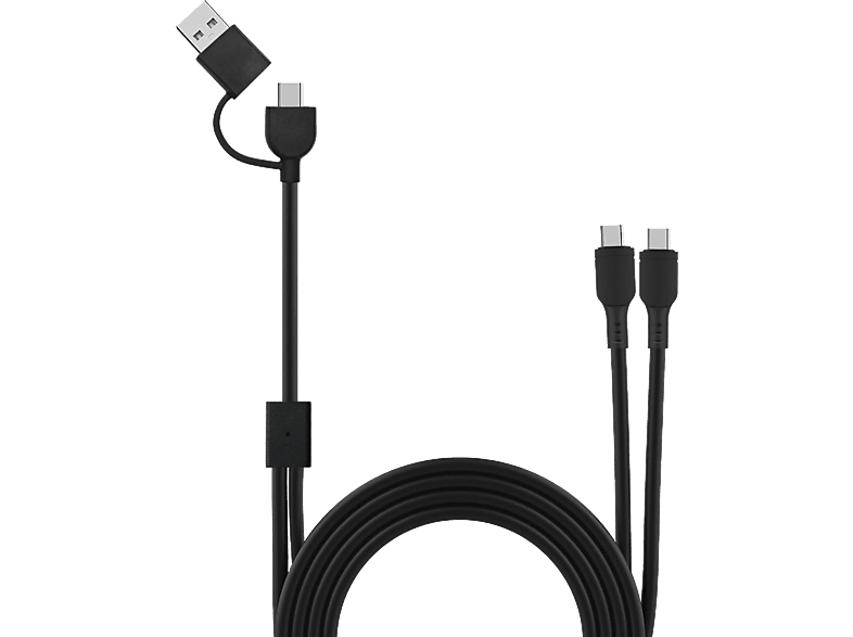Muvit for Change MCUSC0046 USB-A +Tipo C a doble Tipo C 3A Universal Negro