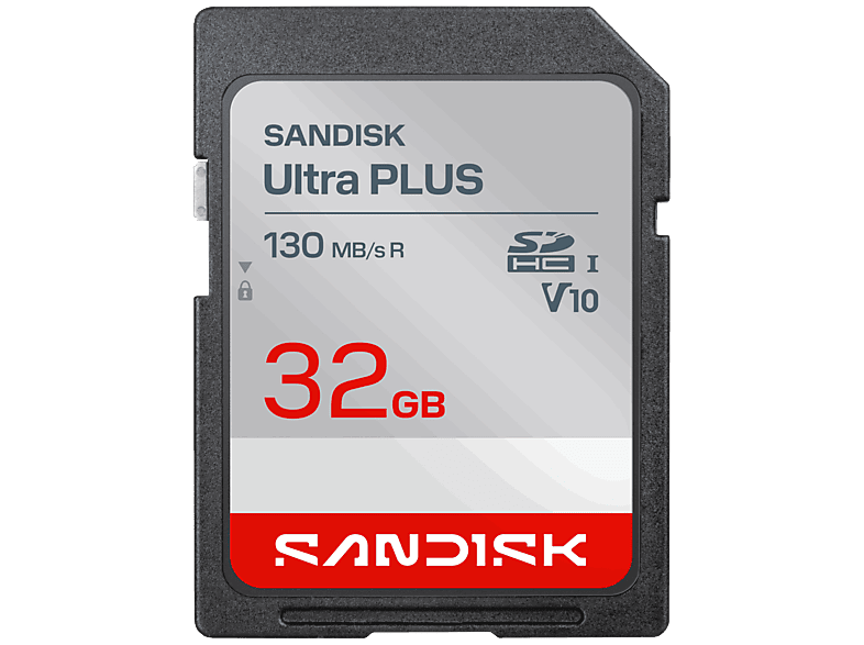SANDISK Ultra Plus 32 GB UHS-I Vídeo Full HD V10 U1 C10 Resistente al Agua Plata