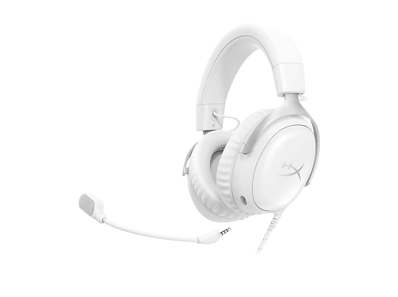Auriculares gaming HyperX Cloud III 53 mm micrófono con cancelación de ruido audio DTS metálicos compatibles PC/Consolas/Móvil Blanco