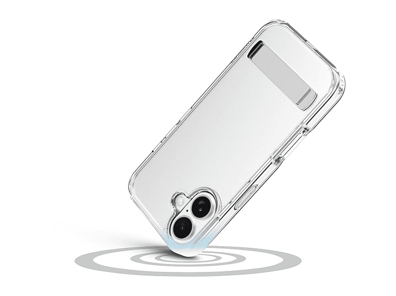 CellularLine CLEAR STAND Para iPhone 17 Esquinas reforzadas Anti-amarilleo Con soporte integrado Antibacteriana Transparente