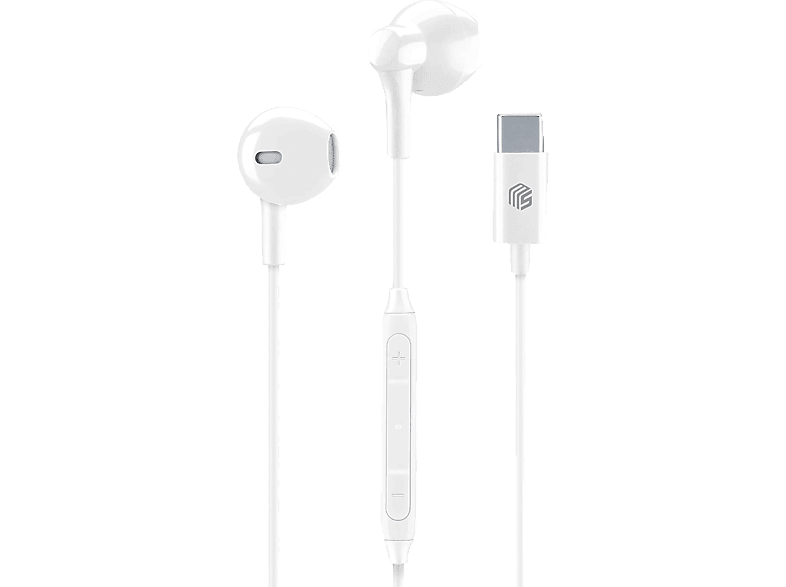 Music Sound Cápsula Micrófono integrado Control Remoto Integrado USB‑C Blanco