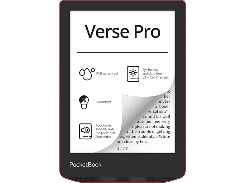 Pocketbook Verse Pro 6 E Ink Carta™ 16 GB RAM SMARTlight 300 DPI Passion Red