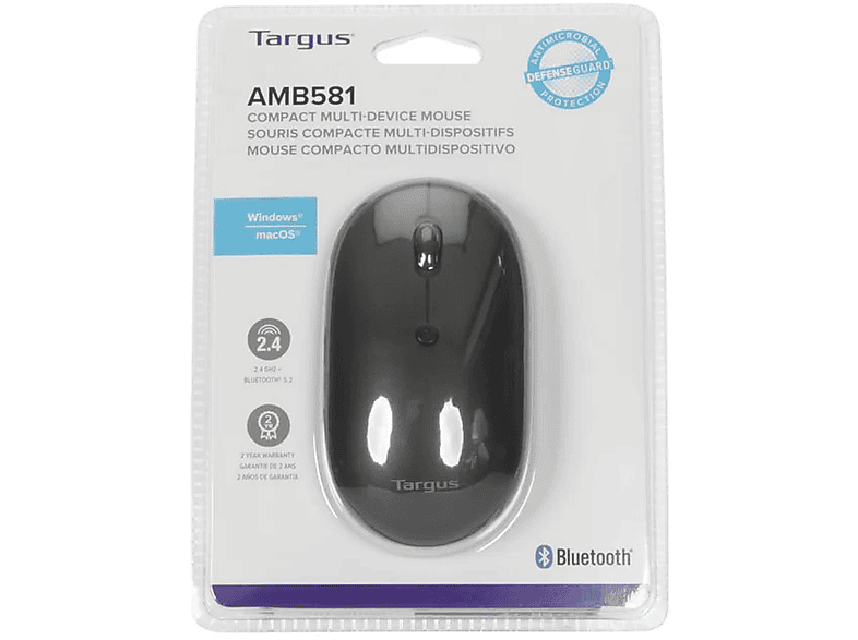 Targus AMB581GL Inalámbrico Compacto y antimicrobiano Negro
