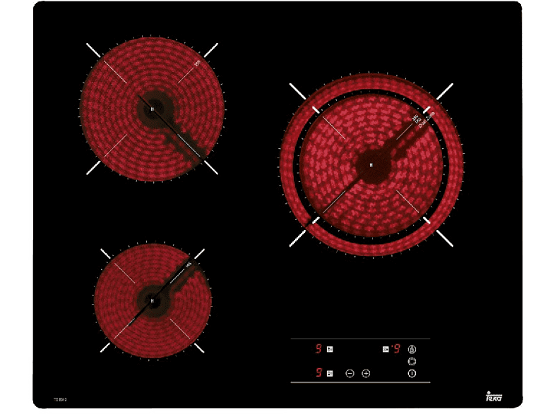 Teka TB 6315 Vitrocerámica Eléctrica 3 zonas 27 cm Negro