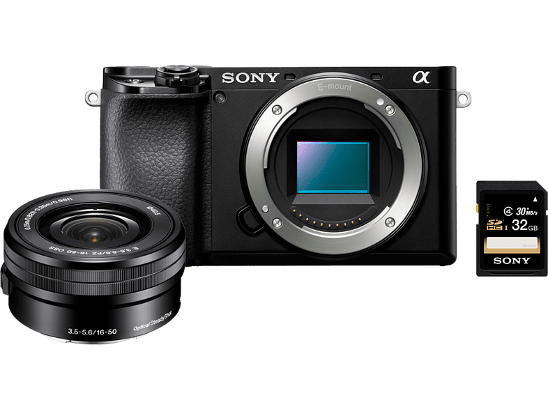 Sony  Kit Alpha 6100 (ILCE6100L) + Objetivo  SELP1650 + Tarjeta SD 32GB 24.2MP Wi-Fi