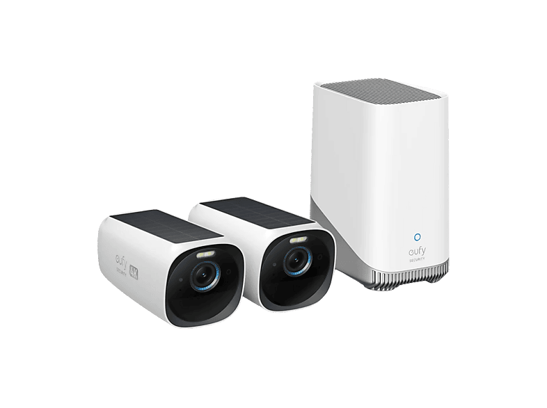 Eufy S330 4K Función de visión nocturna Exterior Solar 2x Cámaras 1x HomeBase 3 Negro/Blanco