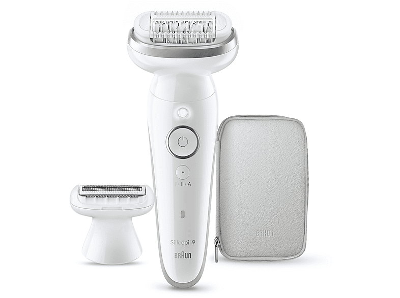 Braun Silk·épil 9 9-030 Depiladora en seco y en mojado Piel suave duradera +2 Accesorios de rasurado y recorte Plata