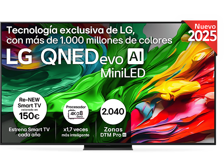 LG 75QNED87A6B UHD 4K Procesador Inteligente α8 AI Processor 4K Gen2 Smart TV DVB-T2 (H.265) Ashed Blue