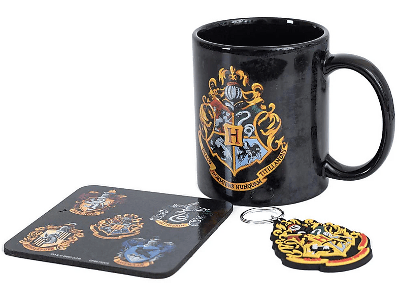 Pyramid International Harry Potter: Escudo colorido Taza + Llavero +Posavasos