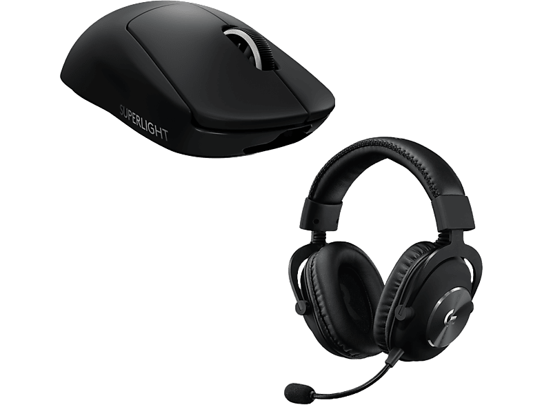 Logitech G Pro X + Ratón gaming Pro X Superlight Inalámbricos Micrófono Reducción de ruido Hero 25K Lightspeed Negro