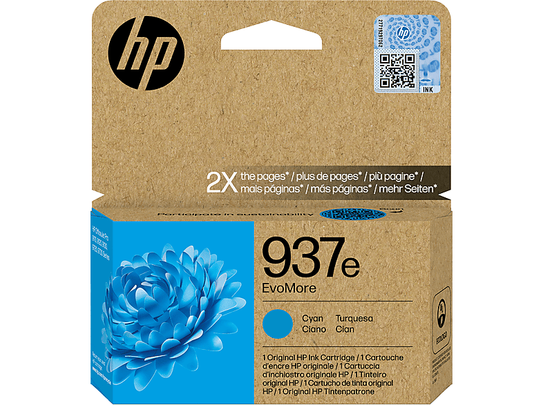 Cartucho de Tinta Original HP EvoMore 937e cian
