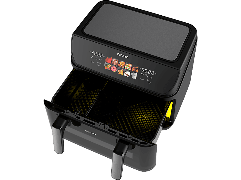 Cecotec Cecofry&Grill Duoheat 10000 Doble resistencia 10 L 2800 W 10 menús Temperatura dual Convertible en dos cestas Black