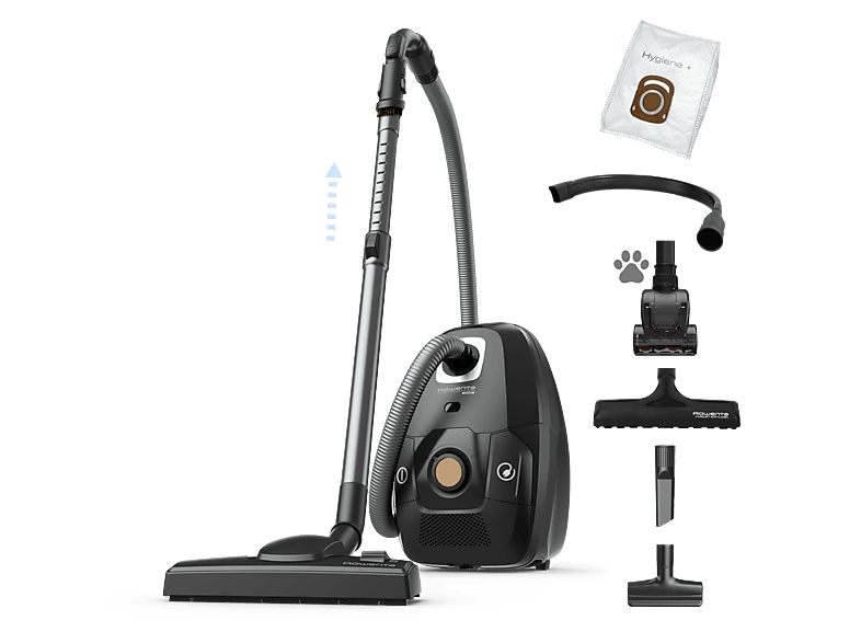Rowenta Green Force RO6189 400 W 4.5 L Motor Effitech® bajo consumo Filtrado HEPA Radio 12 m ECO Especial Mascotas Negro