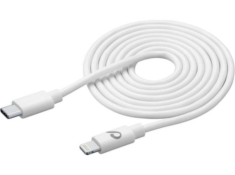 Cellularline USBDATAC2LMFI2MW 2 m Lightning USB C Macho Carga rápida Blanco