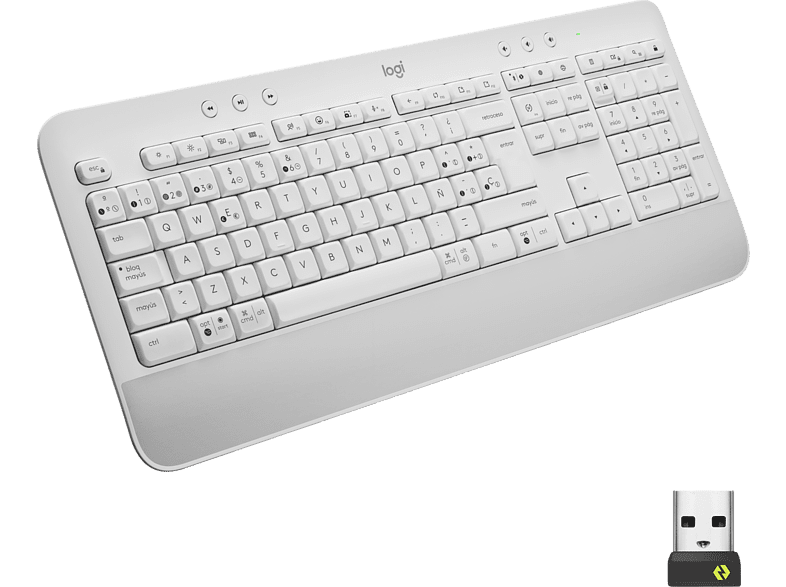 Logitech Signature K650 Bluetooth USB Ergonómico Teclado numérico PC/Mac Blanco