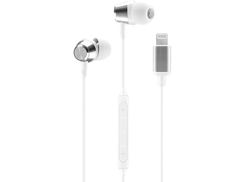 Music Sound MFI Lightning Compatible con Apple Micrófono integrado Blancos