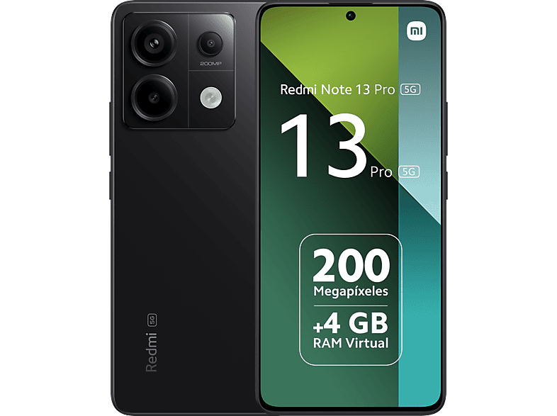 Xiaomi Redmi Note 13 Pro 5G Negro 128 GB 8 GB RAM 6.67 AMOLED 1.5K Qualcomm Snapdragon 7 Gen 2 5100 mAh Android