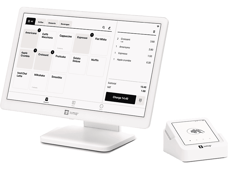 SumUp TPV Lite + Datáfono Solo Pantalla FHD 13 WiFi Software integrado Blanco