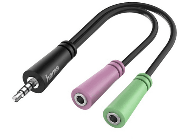 Hama 00200352 De conector jack 3.5 mm a 2x enchufes jack 3.5 mm 0,15 m Multicolor