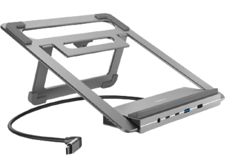 Hama 00200139 12 puertos en 1 Conector USB - C Resolución 4K Puerto de Audio de 3,5 mm Gris