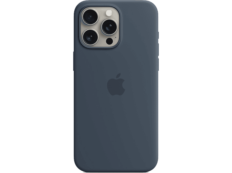 APPLE Funda de silicona con MagSafe para iPhone 15 Pro Max Azul tempestad