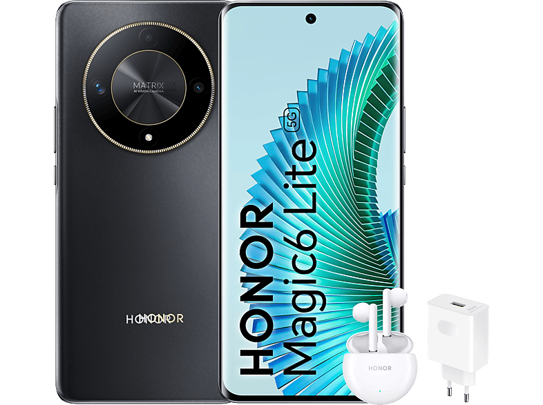 Honor Magic6 Lite 5G Midnight Black 256GB 8GB RAM 6.78 OLED Curva Qualcomm® Snapdragon® 6 5300 mAh+Earbuds X5+SuperCharge Power Adapter