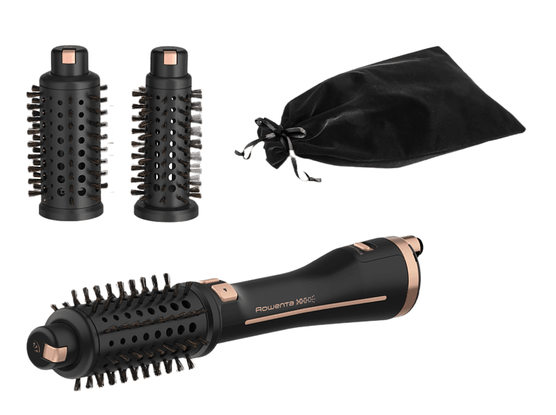 Rowenta Virtuose Brush Ultimate Experience CF9625F0 2 en 1 Seca y moldea 3 cabezales Pro Keratin Tecnol. Iónica Negro