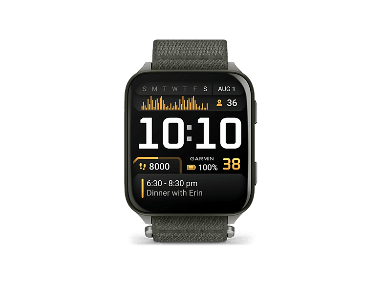 Garmin Venu X1 Verde 24mm 2 AMOLED Hasta 14 días de Autonomía Caja de Titanio Correa de Nailon ComfortFit