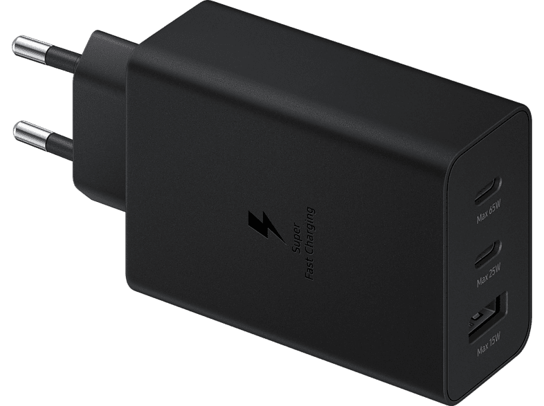 Samsung EP-T6530 65W De Pared 2x USB-C/1x USB-A Carga Rápida Sin Cable Negro