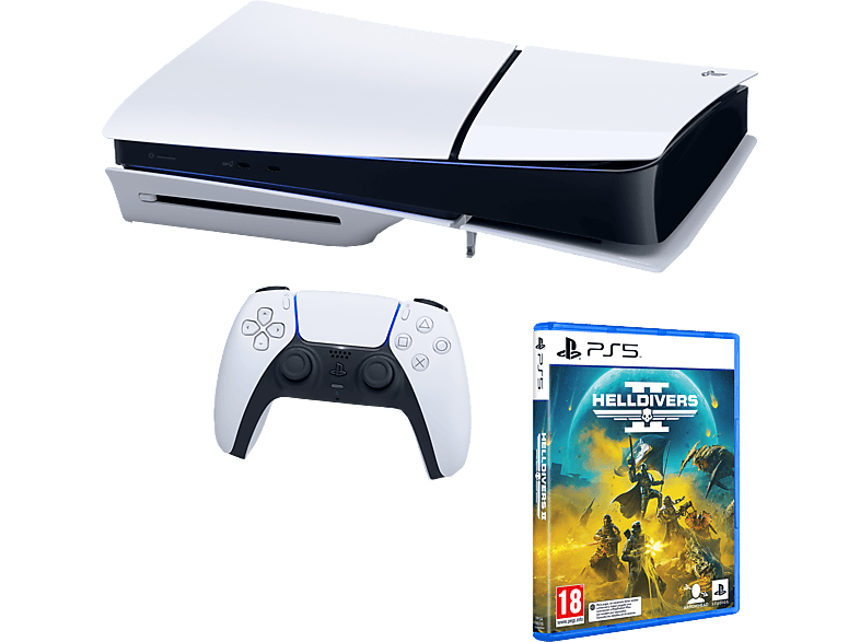 Sony PlayStation 5 Slim Standard 1 TB SSD 1 mando + Juego Helldrivers 2 (físico)