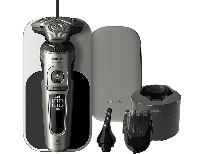 Philips S9000 Prestige SP9883/35  Afeitadora eléctrica Seco y mojado Sensor barba Recortador de precisión Base de limpieza Gris