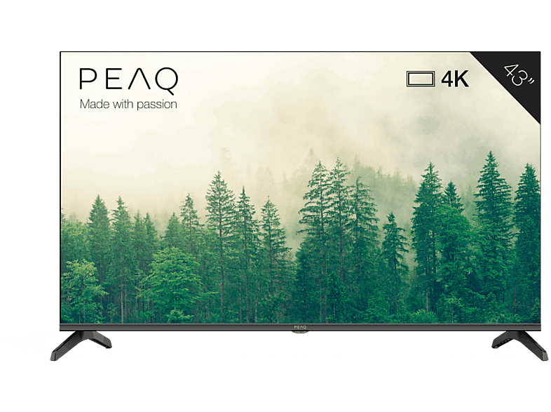 PEAQ PTV 43AQU-5023C UHD 4K Android TV HDR10 Dolby Audio Triple Tunner Negro