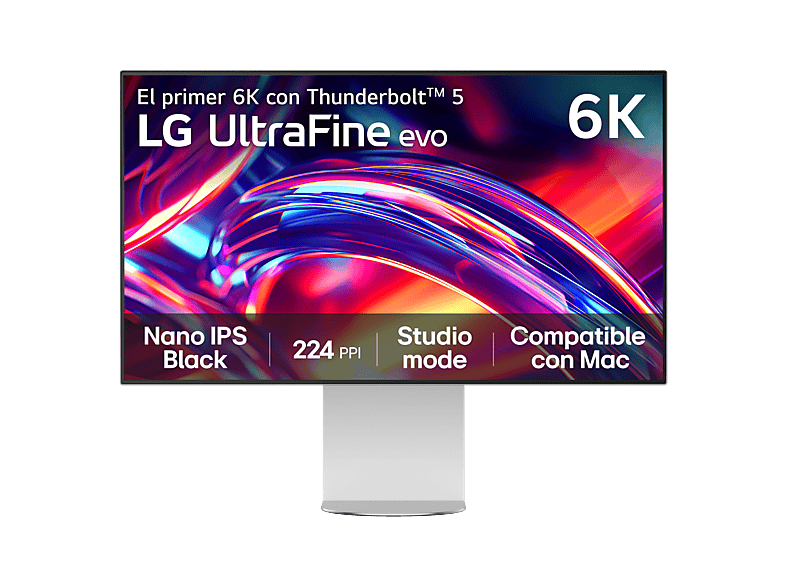 LG 32U990A-S 32 6K 60 Hz 5 ms NANO IPS Black Thunderbolt 5 Altavoces incorporados Altura Ajustable Plateado