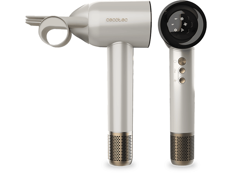 Cecotec DryGlam Waves Champagne 1600 W Motor Brushless y Tecnología de Plasma Revolucionaria 4en1 cabezales con Efecto Coanda Champagne